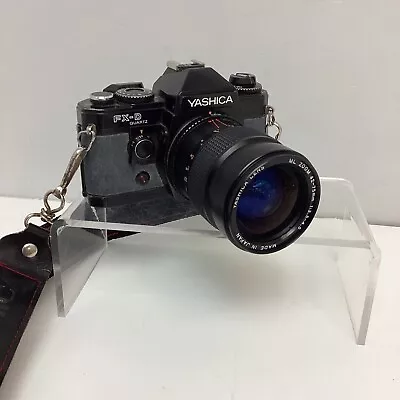 Yashica FX-D Quartz Zoom 42-75mm 1:3.5-4.5 35mm SLR Camera Black  FX Winder KN • £9.99