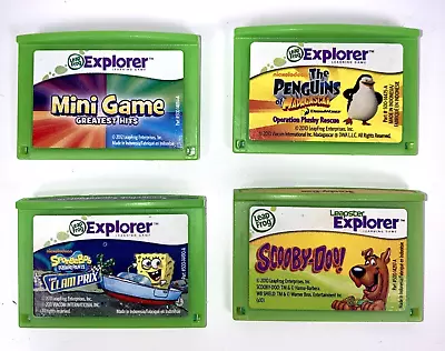 4x Leapfrog Explorer Games Scooby Doo Penguins Spongebob Mini Games Cart Only • £14.99