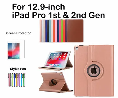 For Apple 12.9-inch IPad Pro(1st & 2nd Gen )Rotate PU Leather Smart Case Cover  • $6.65