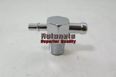 $17.98 • Buy GM Intake Manifold Chrome Aluminum Vacuum T Fitting 3/8  NPT To 1/4  3/8  Nipple