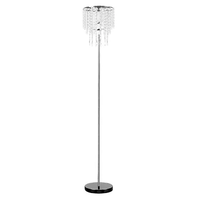 £29.99 • Buy Modern Chrome Standard Floor Lamp Standing Light Acrylic Jewel Droplet Design 