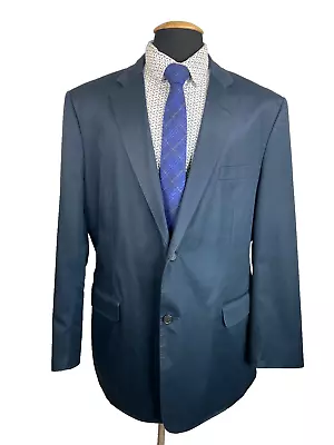 John W Nordstrom Mens Travel Cotton Navy Blue Blazer Sport Coat 48L • $61