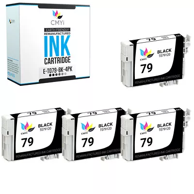 4PK Black T079 Ink Cartridges For Epson 79 Fits Stylus Photo 1400 Artisan 1430  • $14.84