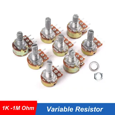 Variable Resistor B1K To B1M Adjustable Resistance Linear Taper Potentiometer • $30.76