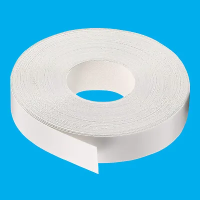 1 - 5m X 48mm White Smooth Pre-Glued Iron-On Melamine Worktop Edge Tape • £1.99