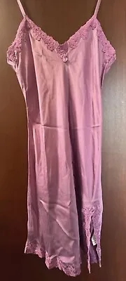 La Senza Dusty Pink Chemise 100% Luxury Silk With Appliqué Lace Size 14 • £28.50