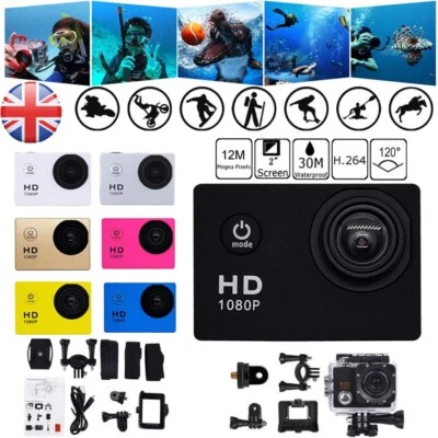 £12.45 • Buy LCD Full HD 1080P DV DVR Action Camera Sports Cam Underwater 30M Camcorder UK