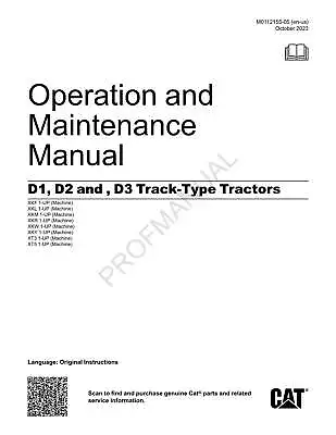 Caterpillar D1 D2 D3 Track Type Tractor Operators Maintenance Manual • $95