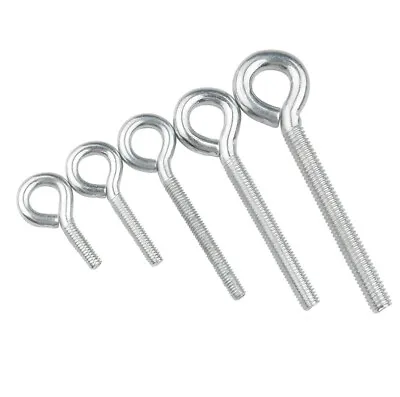 Lot M4 12-40mm Galvanised Lifting Eye Bolt Hooks Eyelets Threaded Machine Screws • $13.59