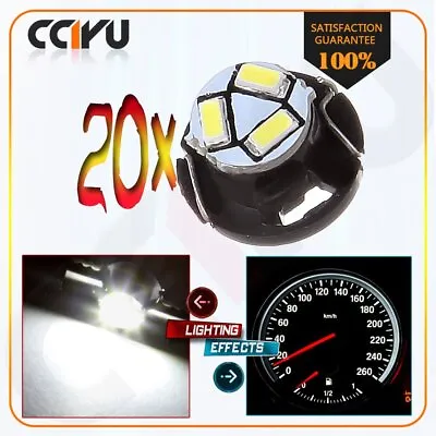 20x White 3SMD LED Dashboard Gauge A/C Climate Light T5/T4.7 Neo Wedge Bulb • $8.84