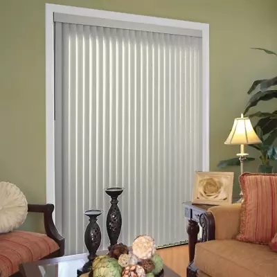 Pearl Gray Cordless Room Darkening Vertical Blinds For Sliding Doors Kit With 3. • $124.99