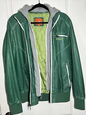 Sneaux By Steve-O Faux Leather Green Jacket G111 • $45