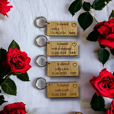 Valentines Gift Personalised Keyring Anniversary Wedding Couples Girl Boy Friend • £3.99