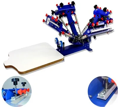 Table Type 4 Color 1 Station Screen Printing Machine Micro-Adjust Press Printer • $472.29