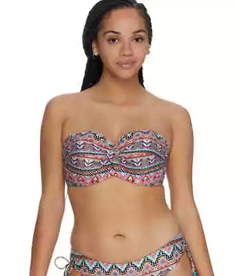 Panache BOHO PRINT Eclectic Boho Twist Bandeau Bikini Swim Top US 36I UK 36G • $18.44