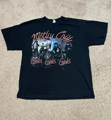 Mötley Crüe Girls Girls Girls Black Rock Mens T-Shirt Size XL • $10.99