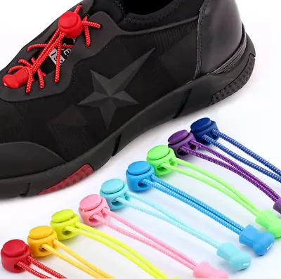 Shoe Laces Unsiex Adults Kids Elastic No Tie Locking Shoelaces Sports Sneaker AU • $4.99