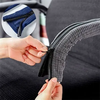 $21.89 • Buy New Solid Elastic Office Zip Armrest Covers Armrest  Chair Spandex Arm Rest