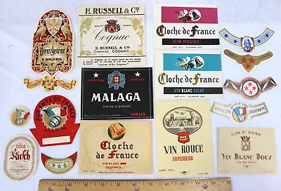 Paper Ephemera Lot 68 Assorted Vintage WINE LABELS  Labels Lot #7 • $18.50