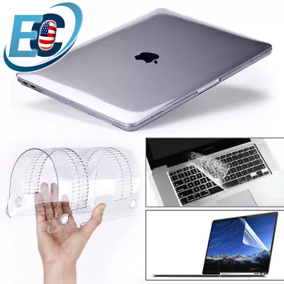 Glossy Clear Hard Shell Case+Keyboard Cover Fr MacBook Air Pro 13  14  M1 M2 16  • $14.99