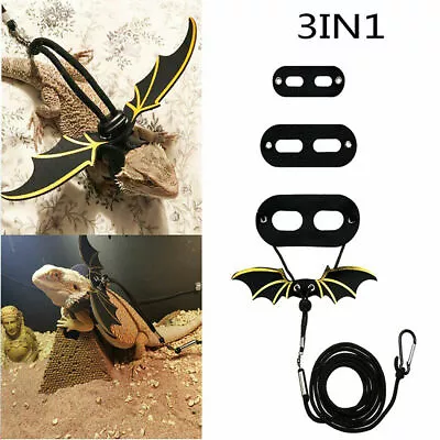 Leash Harness Lizard Reptile Pet Rope Bearded Dragon Outdoor Walking Strap 3Size • $11.99