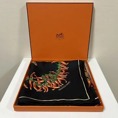 Authentic HERMES Scarf Carre 90 AUX PAY DES EPICE Large 100% Silk  From Japan • $350.01