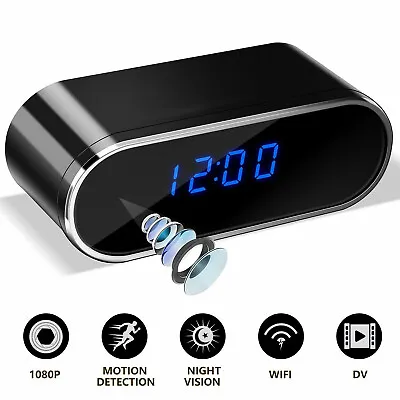 $76.99 • Buy 1080P Wireless WiFi Camera Alarm Clock DV Night Vision Security Motion Nanny Cam