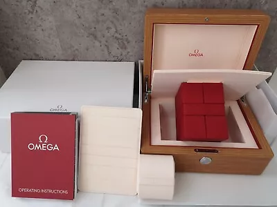 Omega Wooden Watch Box With Travel Red Cube Box Latest Model Defects Unused • $148