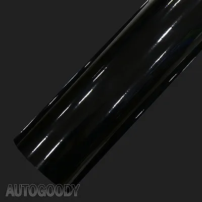 $8.82 • Buy 12  X 60  Gloss Black Vinyl Film Wrap Sticker Decal Air Bubble Free 1ft X 5ft