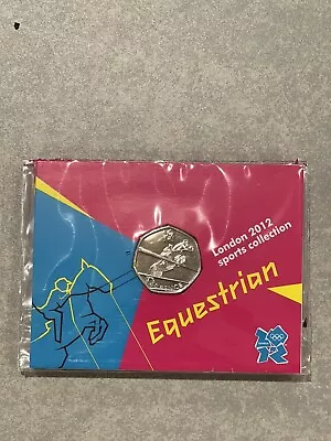 2012 LONDON OLYMPIC SPORTS 2011 EQUESTRIAN 50p COIN UNCIRCULATED SEALED IN CARD • £10