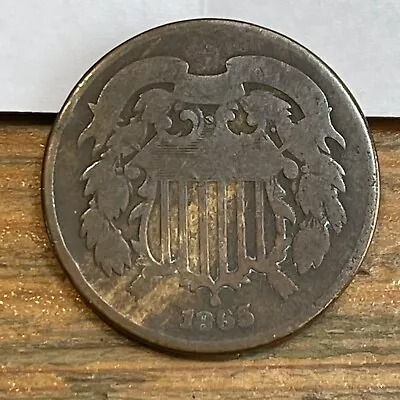 1865 TWO 2 Cent Piece - Obsolete US Coin! Woody • $0.99