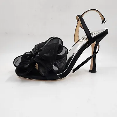 Badgley Mischka Nessie High Heel Sandals Women's 6.5 Black Buckled Ankle Strap • $86.98