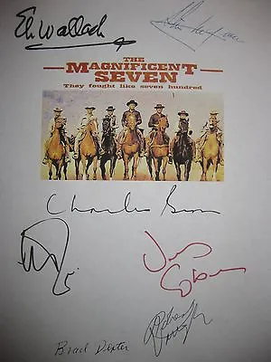 The Magnificent Seven Signed Film Script Steve McQueen Charles Bronson Coburn RP • $19.99