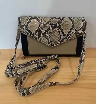 NINE WEST FAUX SNAKE SKIN PURSE BAG Convertible Clutch/Adjust. Crossbody Strap • $19.95