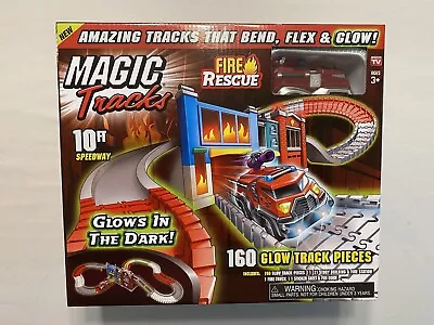 Fire Rescue Glow In The Dark 10 Ft Track Fire Engine Play Set Magic Tracks New • $14.36