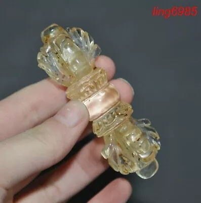 $33.15 • Buy Tibet Buddhism Temple Crystal Carved Vajra Dorje Phurpa Exorcism Talisman Faqi