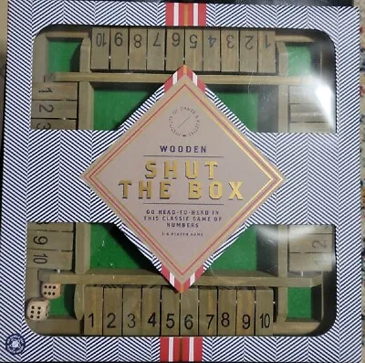 Wooden Shut The Box 4 Player Game New In Box • $18