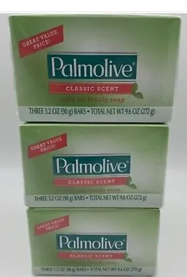 Palmolive Classic Scent Bath Soap Mild For Family 3 Pack Of 9 Bars New Sealed • £16.40