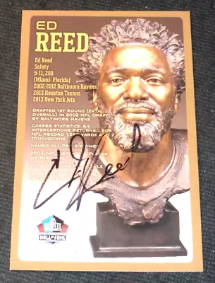 2019 Hall Of Fame Bust Card ED REED Auto #d/150 Signed HOF Autograph BALTIMORE • $59.95