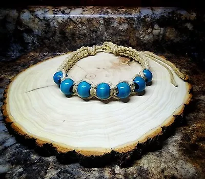 Super THICK Hemp Necklace / Choker For MEN Or WOMEN With Wood Beads • $14.99