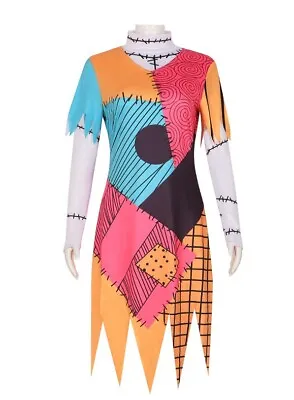 $48.95 • Buy Women 2PC The Nightmare Before Christmas Sally Halloween Costume Dress Size M/L
