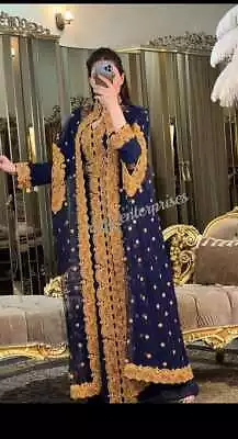 SALE New Moroccan Dubai Kaftans Farasha Abaya Dress Very Fancy Long Gown Rozy • $91.01
