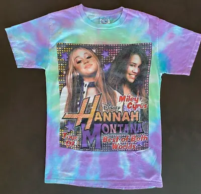 Original '07 Hannah Montana Miley Cyrus TIE DYE Tour T Shirt BOBW Disney Concert • $34.87