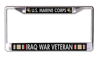 U.S. Marine Corps Iraq War Veteran Chrome License Plate Frame • $22.99