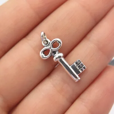 835 Silver Vintage Key Charm Pendant • $19.99