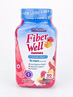 Vitafusion Fiber Well Sugar Free Aids Digestive 90 Gummies BB 1/25 Prebiotic • $18.95