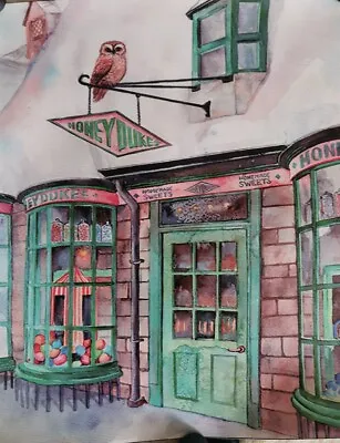 £9.99 • Buy New Harry Potter Wizarding World Honeydukes Watercolour Art Print On Canvas