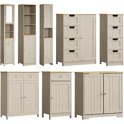 Priano Freestanding Bathroom Cabinet Unit Vanity Storage Cupboard MDF Unit Grey • £42.90