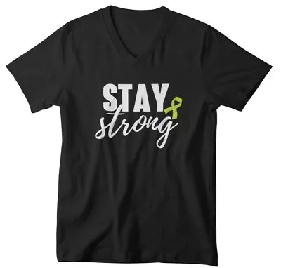 Mens V-neck Stay Strong T Shirt Mental Health Anxiety Depression Awareness Tee • $15.99