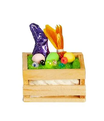 Dolls House Easter Crate With Chocolate Bunny Miniature Nursery Accessory 1:12 • $9.48